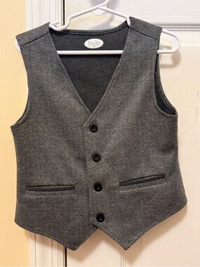 Frenchie Kids Gray Herringbone Vest - Classic Dress Vest